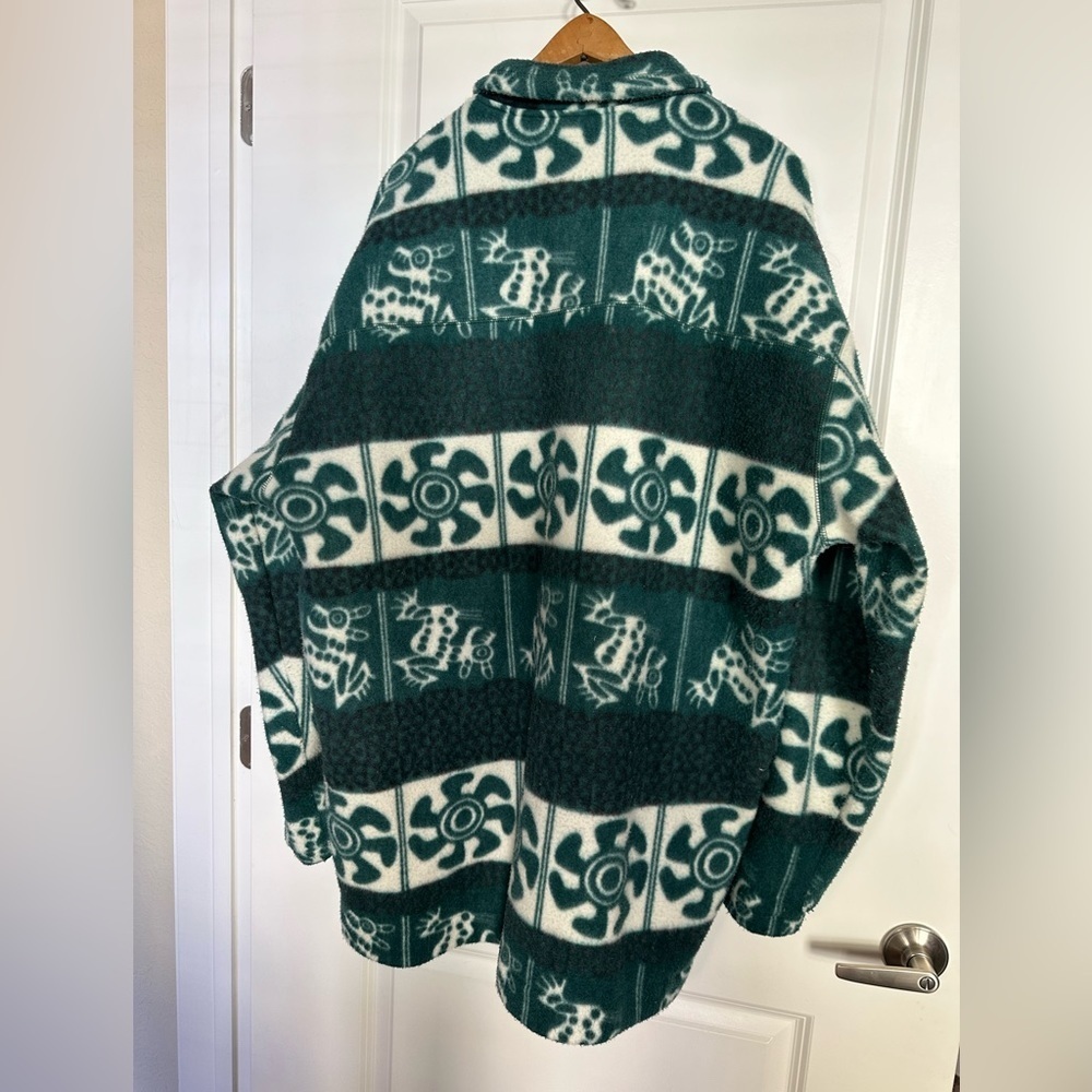 Vintage Aztec Print Oversized Zip Up Jacket. Size XL - Picture 6 of 10